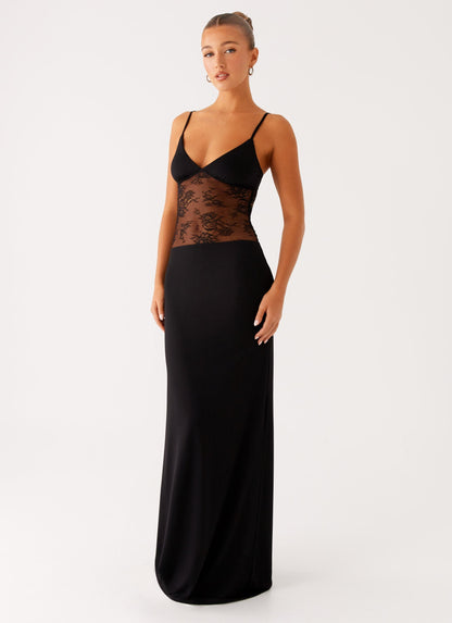 KAYLIVA – Evonni Black Lace Maxi Dress