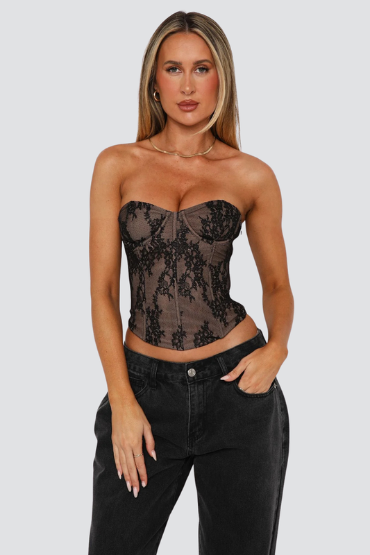 KAYLIVA - Short lace corset